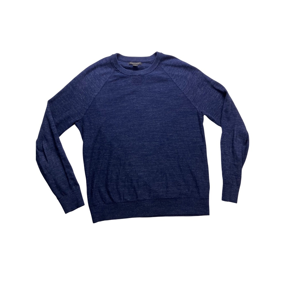 Banana Republic Sweater Mens M Blue Organic Cotton Crewneck Raglan Luxury